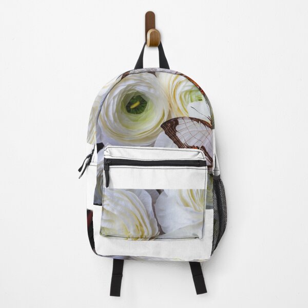 Item preview, Exotic White Butterfly On With Ranunculus Flowers designed and sold by Garry Gay.