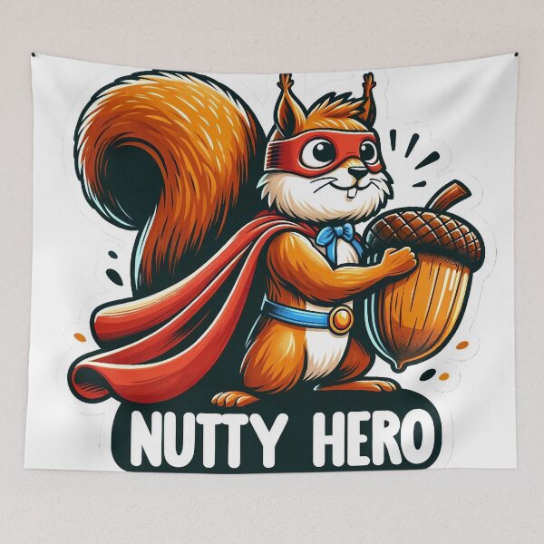 Item preview, Nutty Hero - Hilarious Superhero Squirrel Design designed and sold by The-Library.