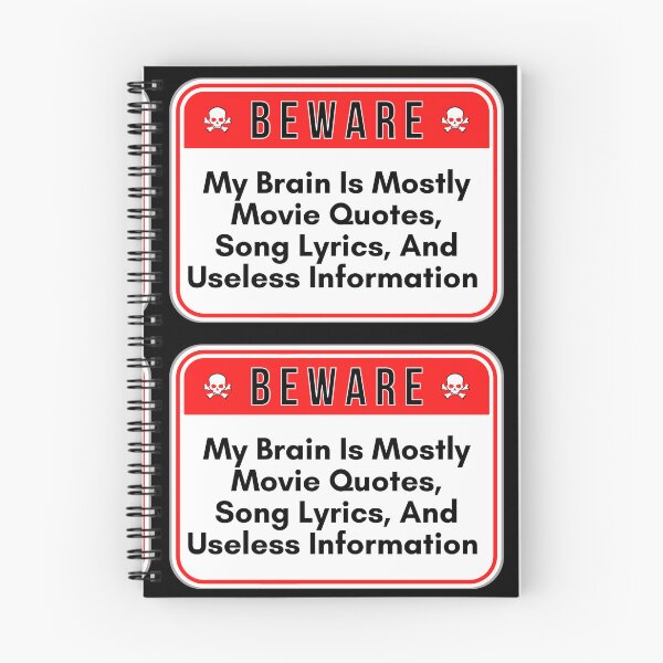 Item preview, BEWARE:  My Brain is Mostly Movie Quotes, Song Lyrics, And Useless Information - funny warning signs designed and sold by DesignsFromTW-S.