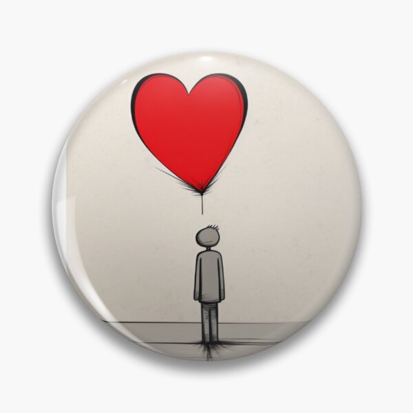 Item preview, Person Deep in Thought with Red Heart to show Sympathy or Empathy designed and sold by Artmugic.
