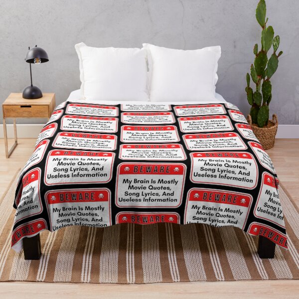 Item preview, BEWARE: My Brain is Mostly Movie Quotes, Song Lyrics, And Useless Information - funny warning signs designed and sold by DesignsFromTW-S.