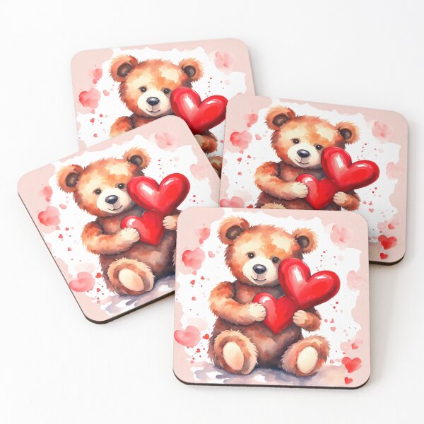 Item preview, Teddy Bear Hugging Hearts designed and sold by Gabriela McDaniel.
