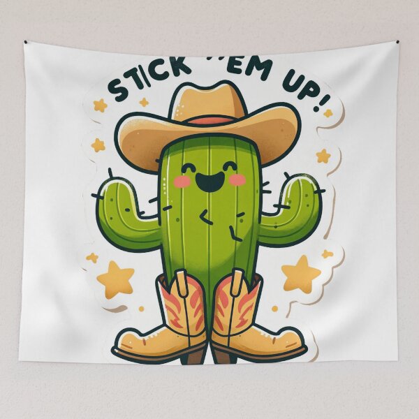 Item preview, Stick 'Em Up - Hilarious Cactus Bandit Design designed and sold by The-Library.