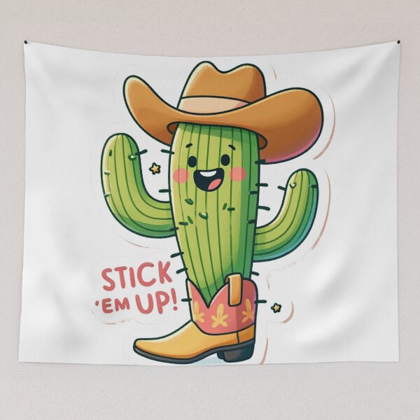 Item preview, Stick 'Em Up - Hilarious Cactus Bandit Design designed and sold by The-Library.
