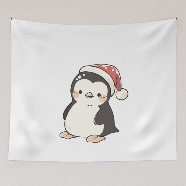 Item preview, Cute Kawaii Penguin in Santa Hat designed and sold by LittleLuvies.