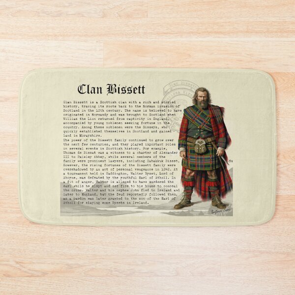 Item preview, Clan Bissett Scottish History  designed and sold by BagTown Clans.