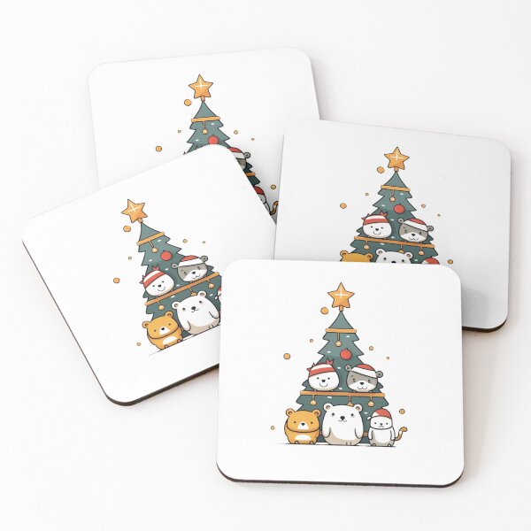 Item preview, Cats Are Waiting In Front Of The  Pine Tree For Christmas Celebrates designed and sold by omerfdln34.
