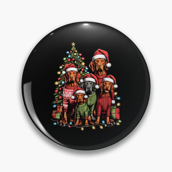 Item preview, Vizsla Dog Family Light Vintage Christmas Ugly Sweater Santa's Hat Xmas designed and sold by JoelFox165.