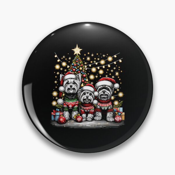 Item preview, Yorkshire Terrier Dog Family Light Vintage Christmas Ugly Sweater Santa's Hat Xmas designed and sold by JoelFox165.