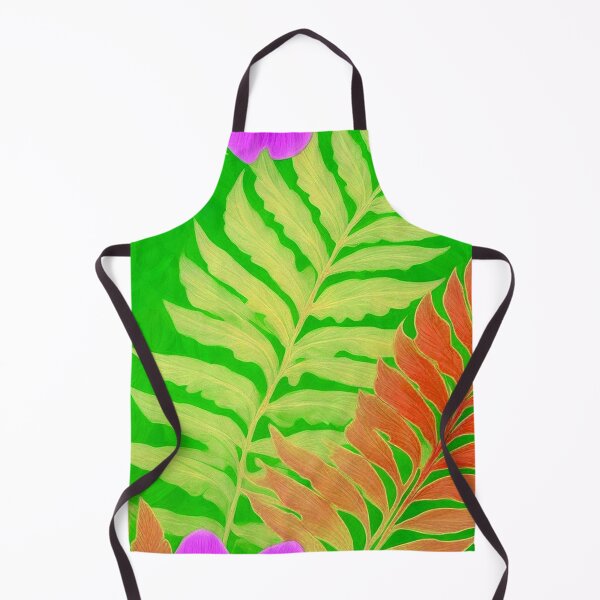 Item preview, Bright Neon Green - Tropical Fern Leaves Pattern Décor designed and sold by SassyArtistry.