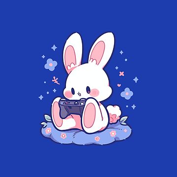 "A tiny rabbit playing video games" Sticker for Sale by etherElric ...