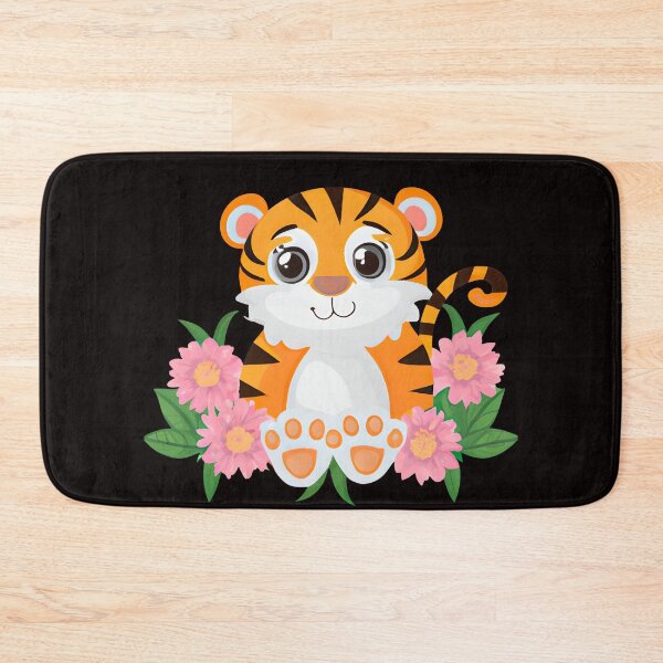 Item preview, Baby Tiger with Flowers designed and sold by TigerRoseStudio.