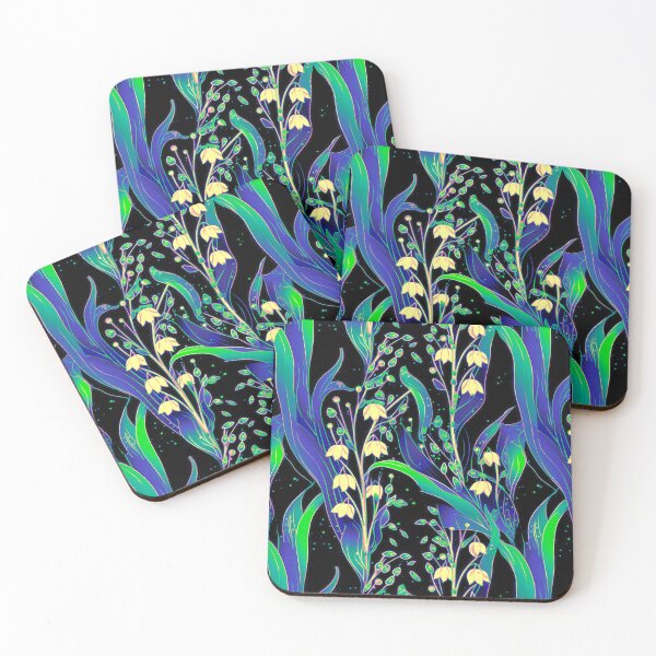 Item preview, I Color Variation of Midnight Blooms: Lily of the Valley on Dark Canvas designed and sold by Iropagi.