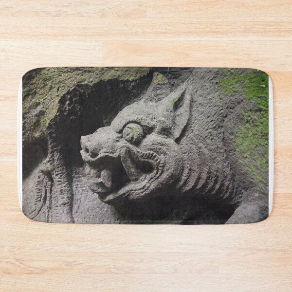 Item preview, Stone Carved Boar at the Taman Beji Griya Waterfall in Bali, Indonesia designed and sold by The Botanical Jason.