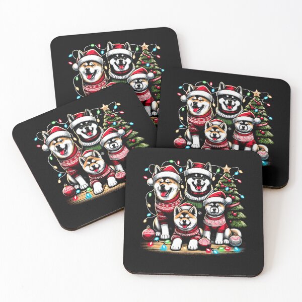 Item preview, Akita Dog Family Vintage Christmas Tree Ugly Sweater Santa's Hat Xmas designed and sold by JoelFox165.
