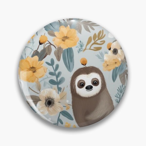 Item preview, Cute Sloths with Orange Hibiscus  designed and sold by sweet1342.