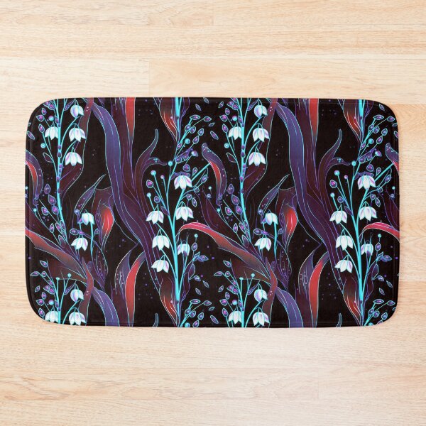 Item preview, Color Variation of Midnight Blooms: Lily of the Valley on Dark Canvas designed and sold by Iropagi.