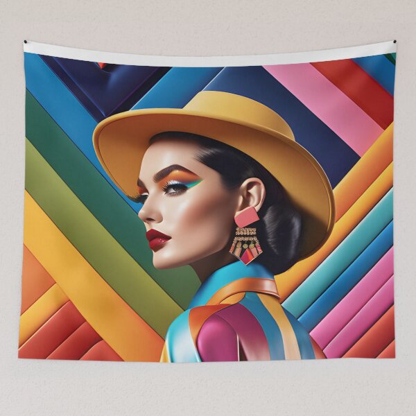 Item preview, Vintage Chic: Confident Style Colorful Stripes Geometric Glamour designed and sold by whimsiqueer.