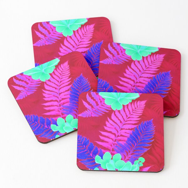 Item preview, Vibrant Reds - Tropical Fern Leaves Pattern Décor designed and sold by SassyArtistry.