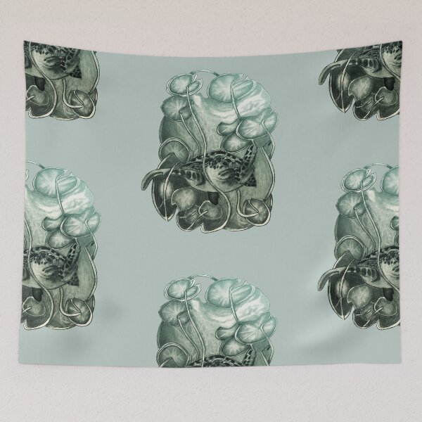 Item preview, Swimming turtle with water plants designed and sold by KnowingWonder.