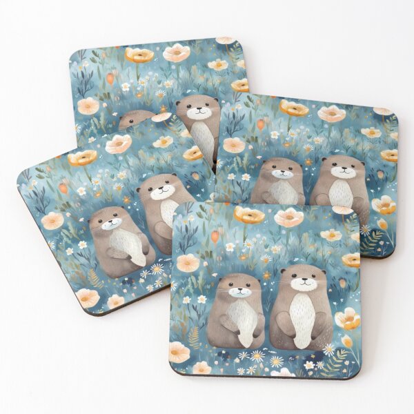 Item preview, Otters in Field of Poppies designed and sold by sweet1342.