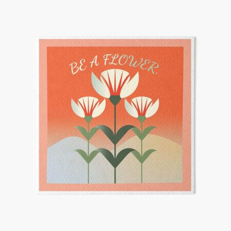 Geometric Abstract Flower Illustration Art Board Print