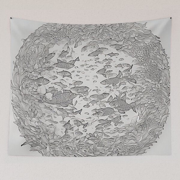 Item preview, A Joyful Journey Under the Sea: A Playful School of Fish Coloring Sheet designed and sold by Best-Art-32.