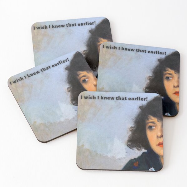 Item preview, I wish I knew that earlier! Too late! designed and sold by VintageArtByIda.