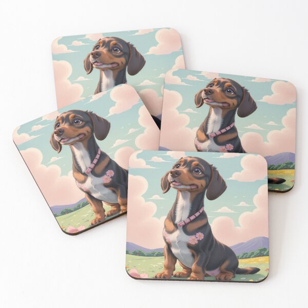 Item preview, Cute Dachshund dog beautiful dream like artwork designed and sold by Tio-Tecun.