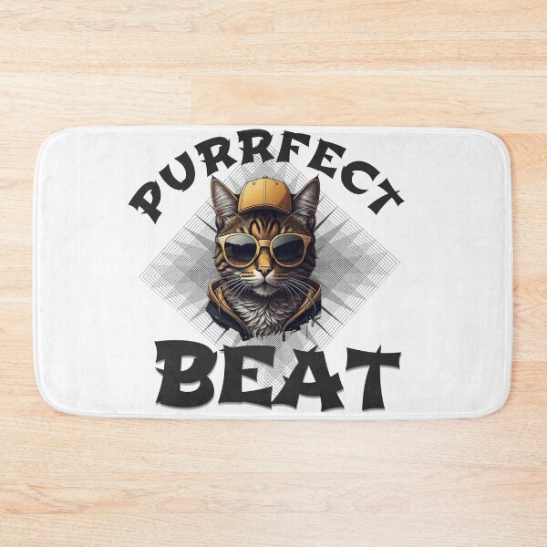 Item preview, Purrfect Beats - Funky Hip-Hop Cat Graphic designed and sold by Hungry-Murphy.