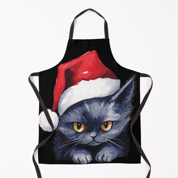 Artikelvorschau, NEU! Aquarell-Illustration einer schwarzen Katze mit Weihnachtsmannmütze – lebendig, gestochen scharf und klar, hochauflösend, 300 dpi entworfen und verkauft von SOPIZiLA.