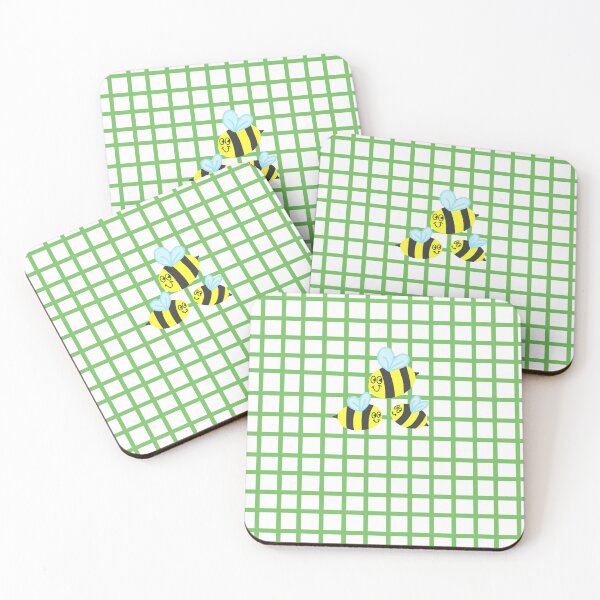 Item preview, Three Buzzy Bees on Picnic Green designed and sold by Binky Studio.
