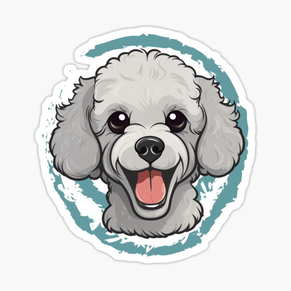 Item preview, Cute Poodle - White, Light Gray designed and sold by wotsthis.
