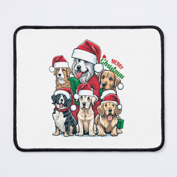Aperçu de l'œuvre Joyeux Noël Puppy Squad Chiens créée et vendue par RubyCollection.