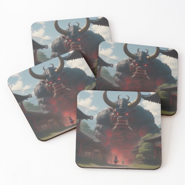 Item preview, Japanese Oni Attacking a Small Village  designed and sold by StudioX27.