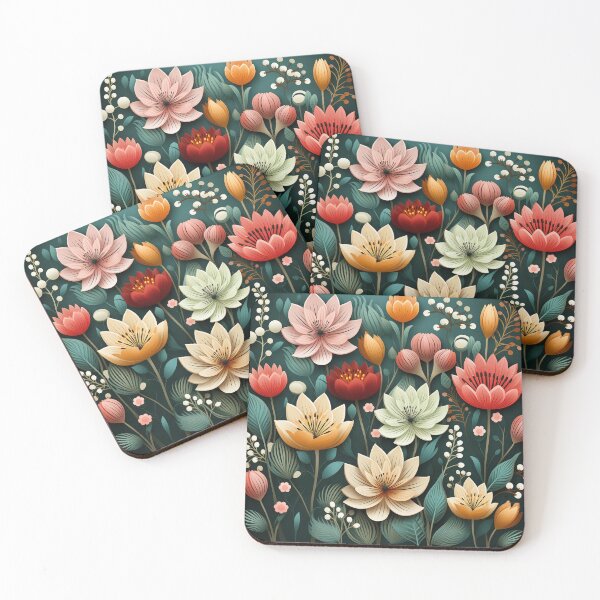 Item preview, The Conic Retro "Scandinavian Floral" Collection #8 designed and sold by DesignVistaHub.