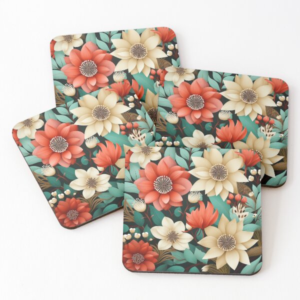 Item preview, The Conic Retro "Scandinavian Floral" Collection #9 designed and sold by DesignVistaHub.
