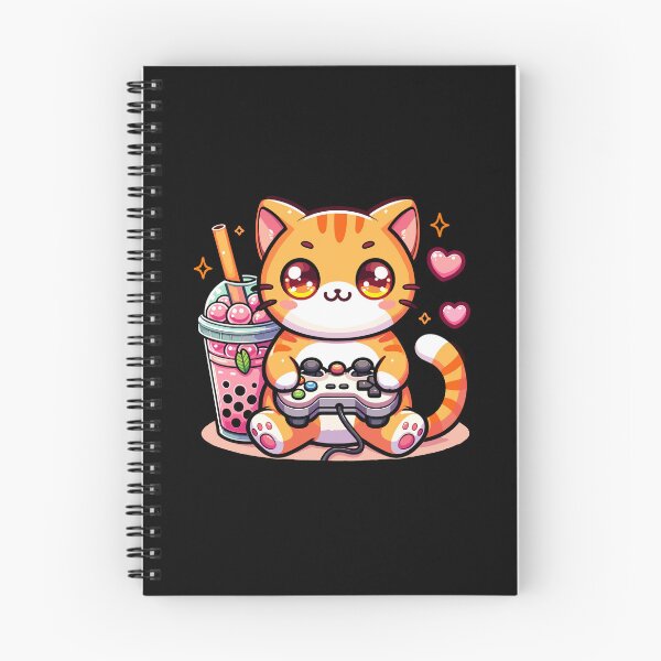 Item preview, Kawaii Orange Cat Drinking Boba Tea Bubble Tea,Gamer Girl,Kawaii Neko Cat Playing Game  designed and sold by Inno-Ink.