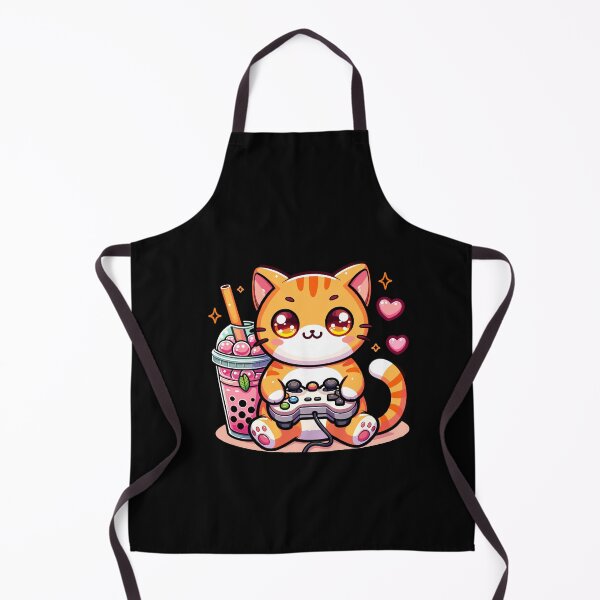 Item preview, Kawaii Orange Cat Drinking Boba Tea Bubble Tea,Gamer Girl,Kawaii Neko Cat Playing Game designed and sold by Inno-Ink.