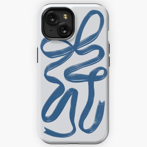 Coquette Bow Case Blue Ribbon Lace iPhone Tough Case