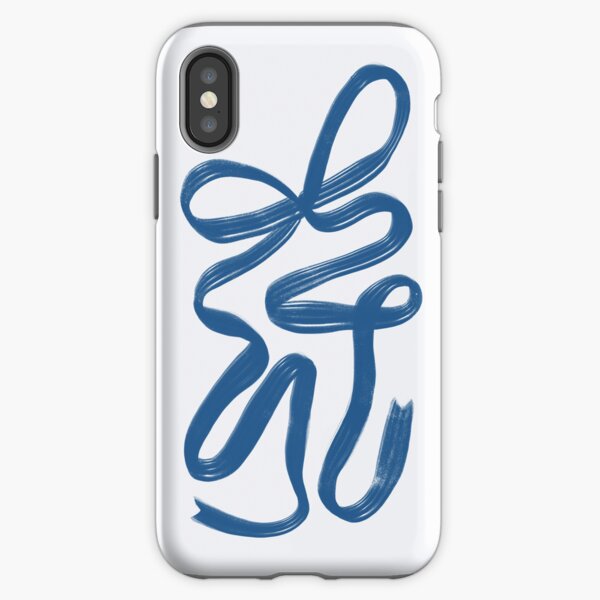 Coquette Bow Case Blue Ribbon Lace iPhone Tough Case