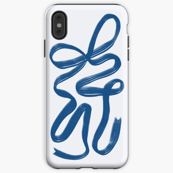 Coquette Bow Case Blue Ribbon Lace iPhone Tough Case