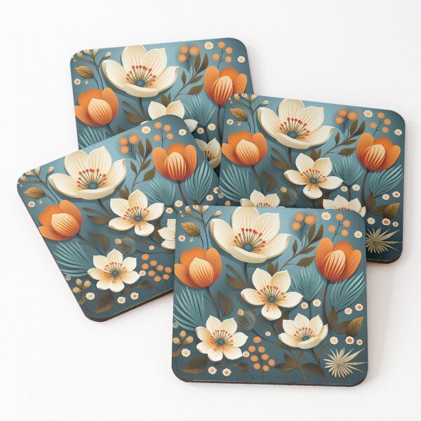 Item preview, The Conic Retro "Scandinavian Floral" Collection #11 designed and sold by DesignVistaHub.
