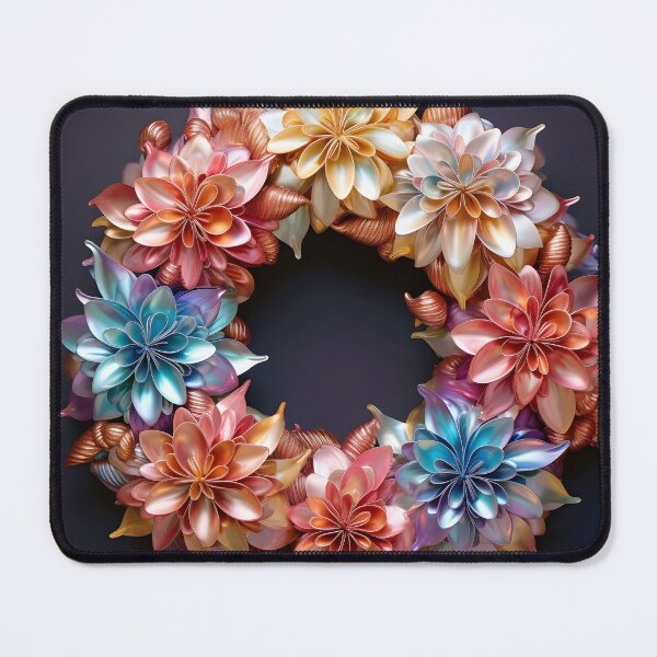 Item preview, colorful iridescent holiday christmas wreath designed and sold by dcrc.