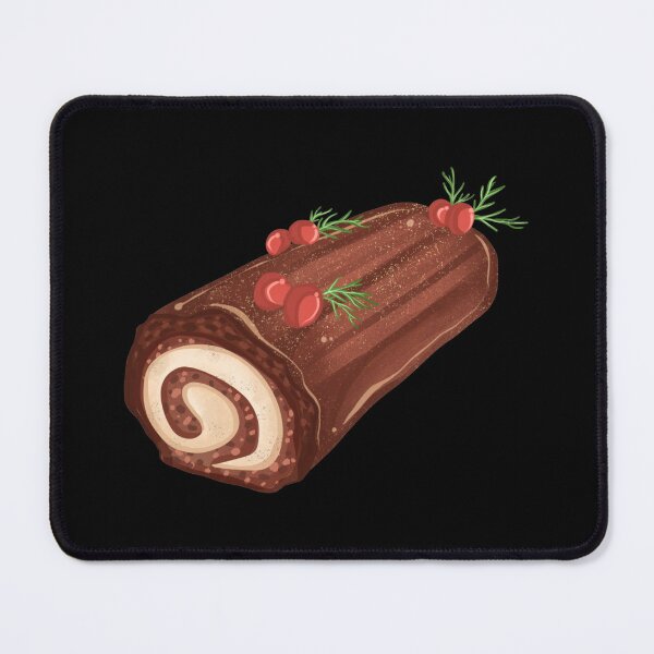 Item preview, Yule log on dark background designed and sold by VintageArtByIda.