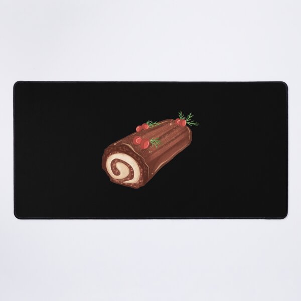 Item preview, Yule log on dark background designed and sold by VintageArtByIda.