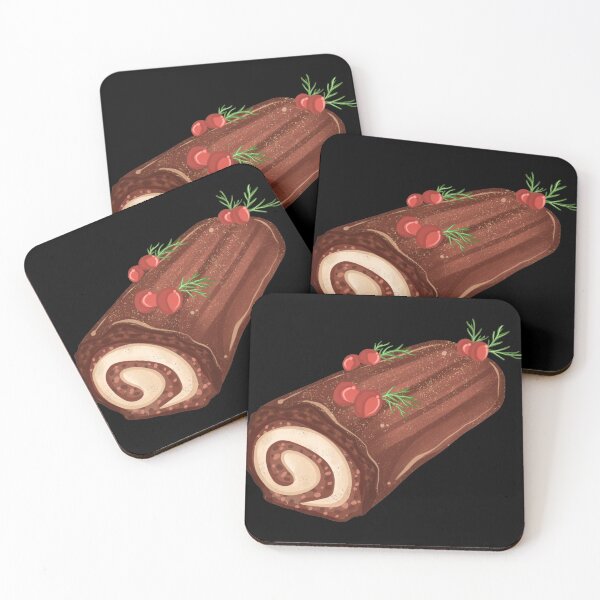 Artikelvorschau, Yule-Log auf dunklem Hintergrund entworfen und verkauft von VintageArtByIda.