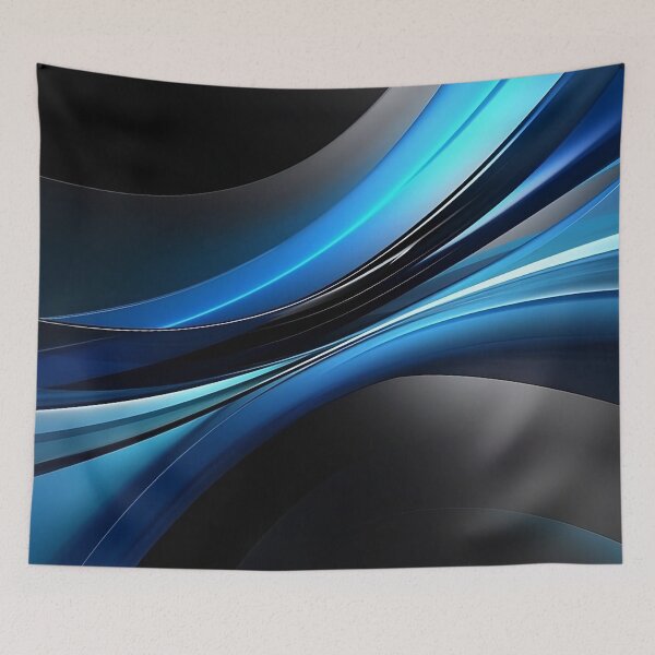 Item preview, Black, Blue, Silver - Modern Background - Digital Art designed and sold by SnoopyTF.