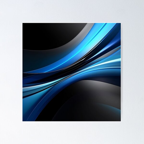 Item preview, Black, Blue, Silver - Modern Background - Digital Art designed and sold by SnoopyTF.