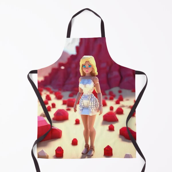 Item preview, doll looking girl wearing white mini dress standing at the desert in front of a hill made of ruby gems designed and sold by thebitsinc.